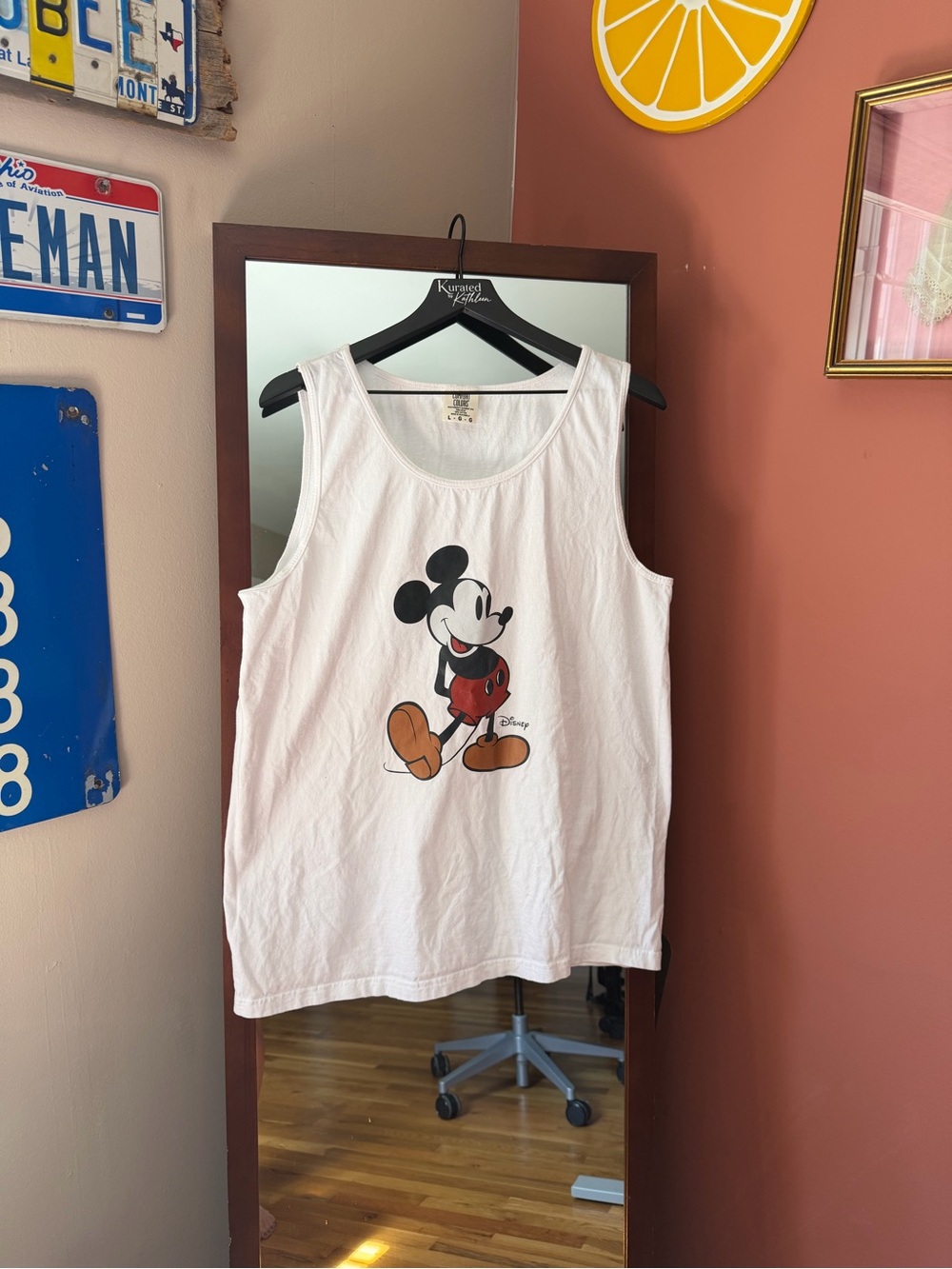 Comfort Colors White Tank Top with Classic Mickey Graphic